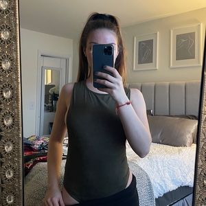 Suede Olive Bodysuit